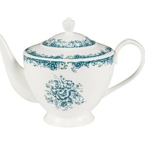 Casa Domani Teapot Rosetta Pattern Antique Blue Porcelain 1l Gift Boxed