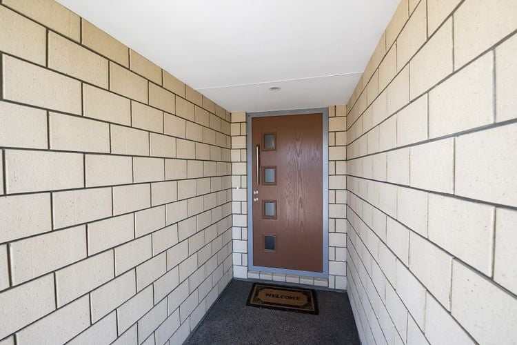 Front entry way with doorway with animal entries