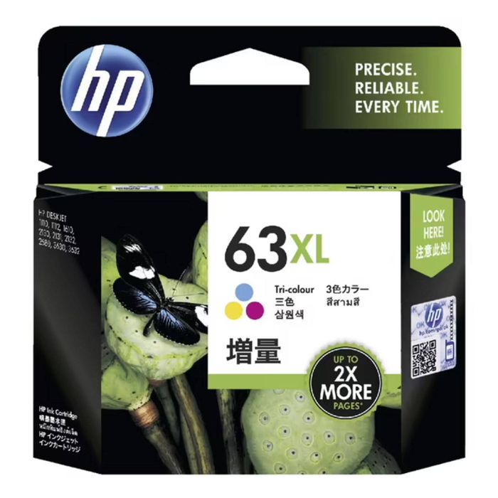 HP 63XL Ink Cartridge Tri Colour Cyan Magenta Yellow Value Pack