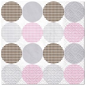 20pc Paw 3 Ply Lunch 33x33 cm Premium Paper Flexo Napkins - Dotsy Dots Rosa