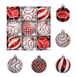 Catzon 9 Pcs Christmas Balls 6CM Shatterproof Ornaments for Home Party Holiday-Set 1