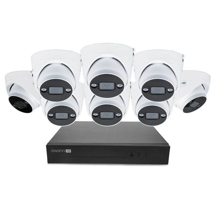 Swann AdvancedX Series NVR-8ADVANX1TB 8x NHD-ADVANXD 4K Spotlight Dome IP Cameras