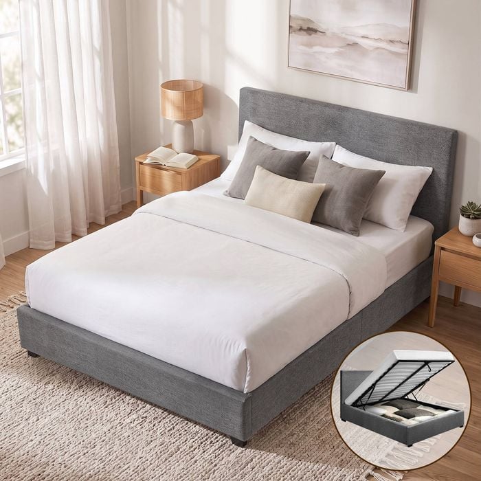 Artiss Bed Frame Double Gas Lift Beds Base Fabric