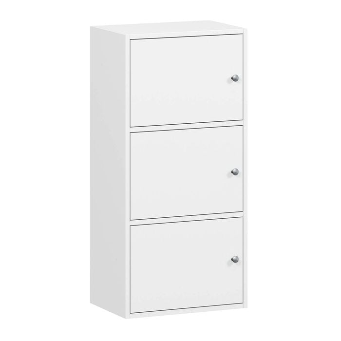 Practa 880mm White 3 Door Cabinet