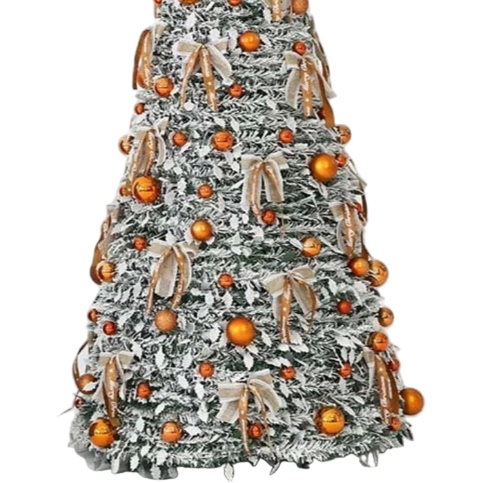 SplendidLiving Pre-Decorated Christmas Tree Foldable Holiday Decoration With LED lights Xmas