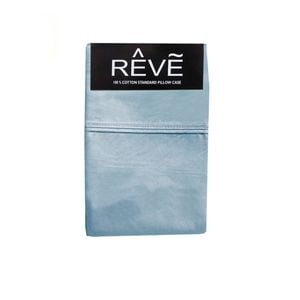 Bloomington Pair of Reve 100% Cotton Standard Pillowcases 48 x 74 cm Solid Stone Blue