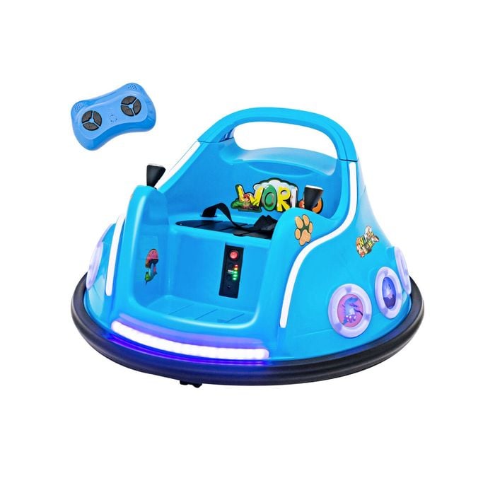 Costway Electric Kids Bumper Car 12v Ride On Toy W/bluetooth Blue