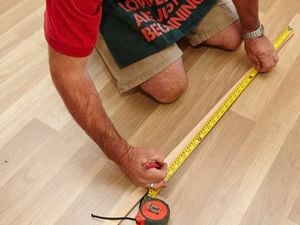 DIY Step Image - How to lay laminate flooring . Blob storage upload.