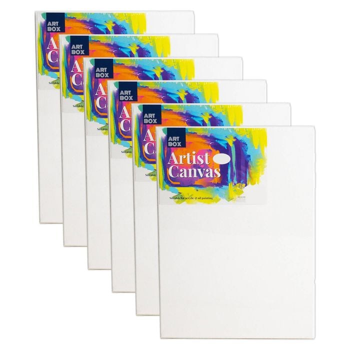 6x Art Boxd 40cm Thick Artist Canvas 280gsm Acrylic & Oil Painting Art/craft Wht
