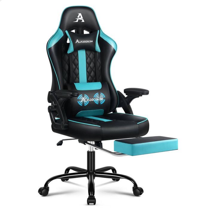 ALFORDSON Massage Gaming Chair Cyan