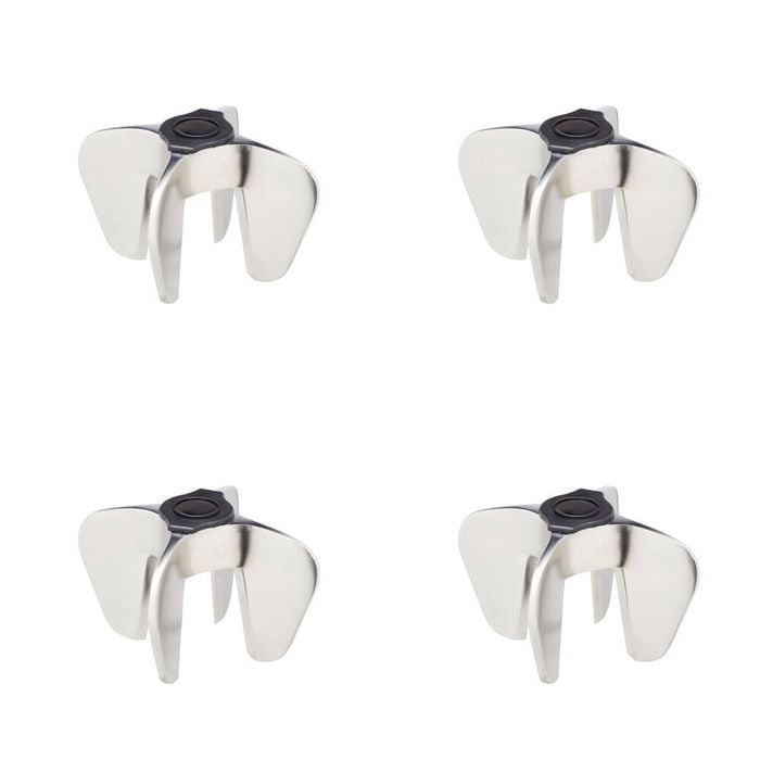 4PK BarCraft Champagne & Prosecco Stainless Steel Wine Opener w/Claws 7cm SLV