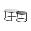 Oikiture Nesting Coffee Table Set 70cm 50cm White And Grey