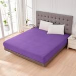 LINENOVA Deep Pocket Ultra-Soft Microfibe Fitted Sheet - King, Purple