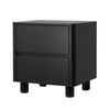Oikiture Bedside Table 2 Drawers Storage Cabinet Nightstand Side Table Black