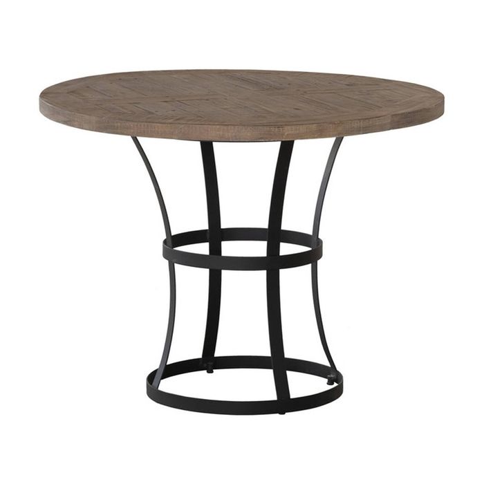 1825 Interiors Newcastle Round Dining Table Reclaimed Pine Metal Furniture