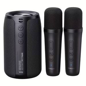 NNETM Wireless Speaker with Dual Karaoke Microphones