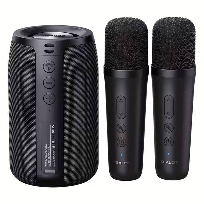 NNETM Wireless Speaker with Dual Karaoke Microphones