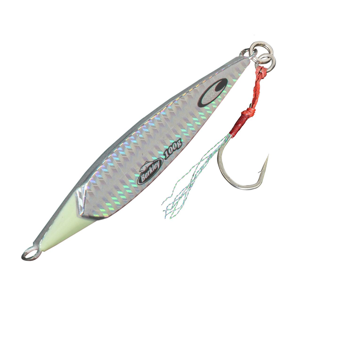 Berkley Skid Jig Fishing Lure 100g Metal Jig ZebSilver/Lumo