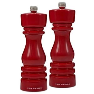Cole & Mason London Salt & Pepper Mill Gift Set 180mm - Red Gloss