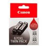 Canon Pgi-670xl High Yield Black Ink Cartridge - Twin Pack