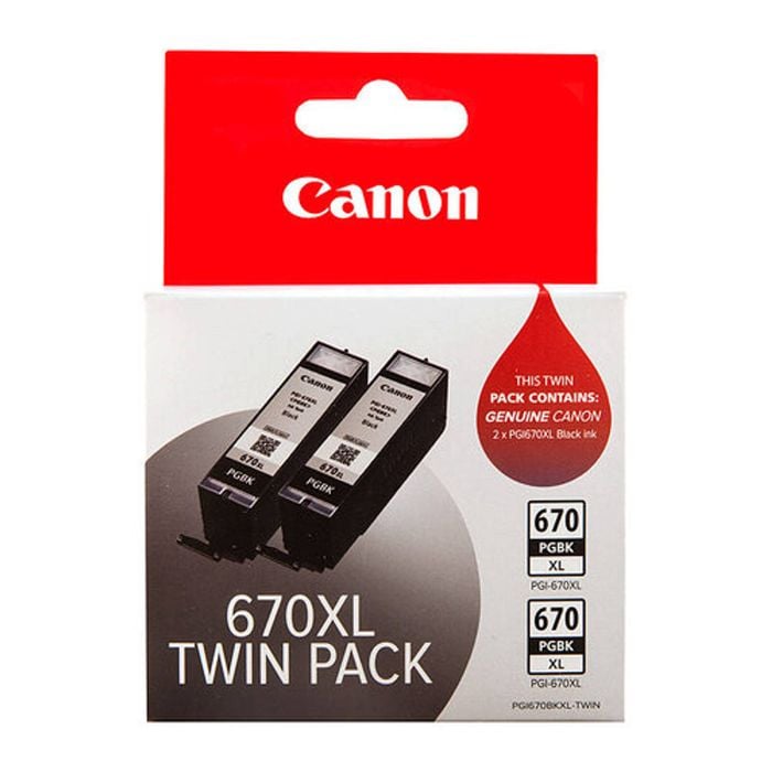 Canon Pgi-670xl High Yield Black Ink Cartridge - Twin Pack