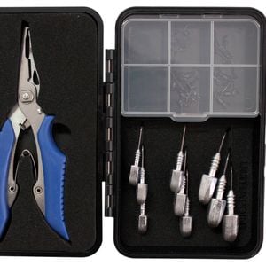 Mustad Darter Jighead Hook Replacement Kit with Braid Cutter/Split Ring Pliers