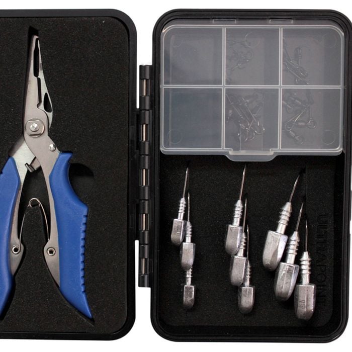Mustad Darter Jighead Hook Replacement Kit with Braid Cutter/Split Ring Pliers