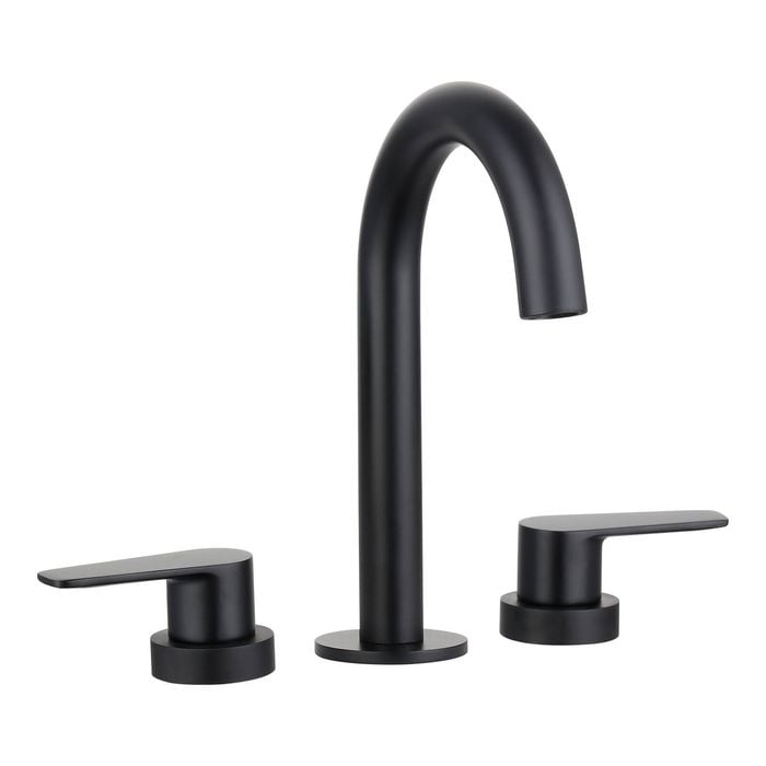 evekare Matte Black 1/4 Turn Extended Lever Basin Set