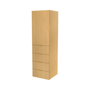 Lugna 2048 x 600 x 580mm Sand 3 Shelf 4 Drawers Left Hinged Door Storage Cabinet