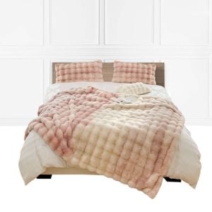 Soga 200cm Pink Faux Fur Throw Blanket