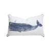 Nautical Whale 50cm Cushion Pillow Rectangle - White/Blue