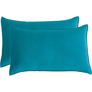 CleverPolly Twin Pack Vintage Washed Microfibre Standard Pillowcase - Teal