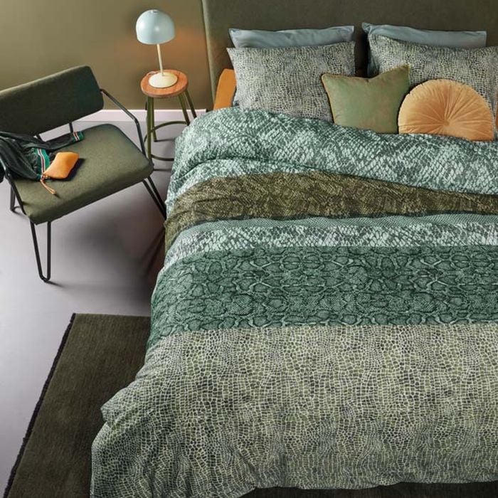 Bedding House Queen Green Skin Green Cotton Quilt Cover Set