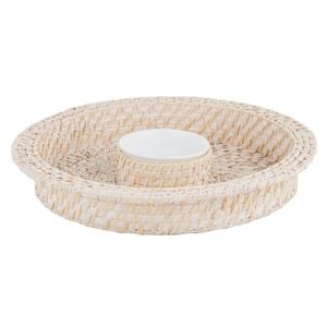 Ladelle Whitehaven Woven Round Chip & Dip Serving Bowl Home/Kitchenware