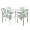 Frankie 5pc Armchair Dining Set - Green White