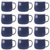 Argon Tableware 375ml Enamel Belly Mugs - Navy - Set Of 12 Metal Drinking Cups Coffee Teacup Mug Set Hot, Cold Drinks Cups