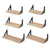 Levede Floating Shelves Set of 6 Rustic Paulownia Wall Storage Brown Home