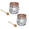 Kilner Honey Pot With Beechwood Dipper 400ml | Set Of 2