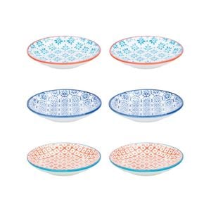 Nicola Spring Patterned Dipping Dishes - Small Bowls for Rice, Soy Sauce & Olive Oil, 10cm - Set of 6