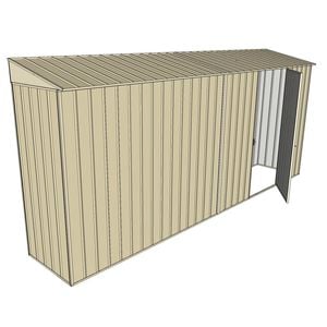 Build-a-Shed 0.8 x 4.5 x 2m Skillion Single Hinged Side Door Shed - Cream