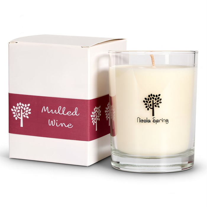 Nicola Spring 160g Soy Wax Scented Candle - Mulled Wine - 28 Hour Burn Time Relaxation Aromatherapy Gift Ready Jar Candle