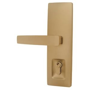 Trilock Urban Aurora Double Cylinder Entrance Lever Set in Satin Brass