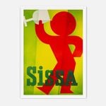 Galrie Charming Vintage Sissa Poster - Minimalist Artwork with Wine and Bold Colors, White Frame, 50 x 70cm (20 x 28inch)