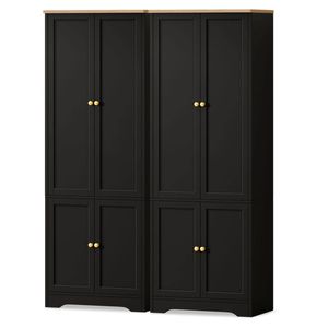 ALFORDSON 2x Buffet Sideboard Cupboard Pantry Black