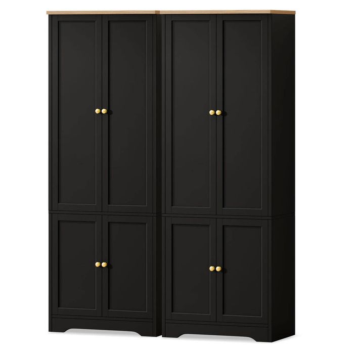 ALFORDSON 2x Buffet Sideboard Cupboard Pantry Black
