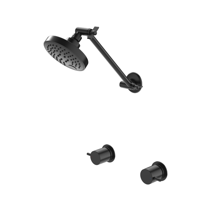Caroma WELS 3 Star 9L/mins Black Luna Lever Shower Set