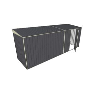 Build-a-Shed 1.5 x 5.2 x 2m Single Hinged Side Door Skillion Shed - Grey