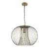 Cla Lighting Parrilla Interior Round Cage Iron Pendant Light Imitation Antique Brass
