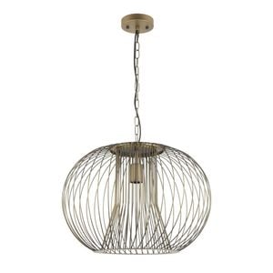 Cla Lighting Parrilla Interior Round Cage Iron Pendant Light Imitation Antique Brass