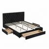 Artiss King Bed Frame Storage Charging Station Upholstered 3 Drawers